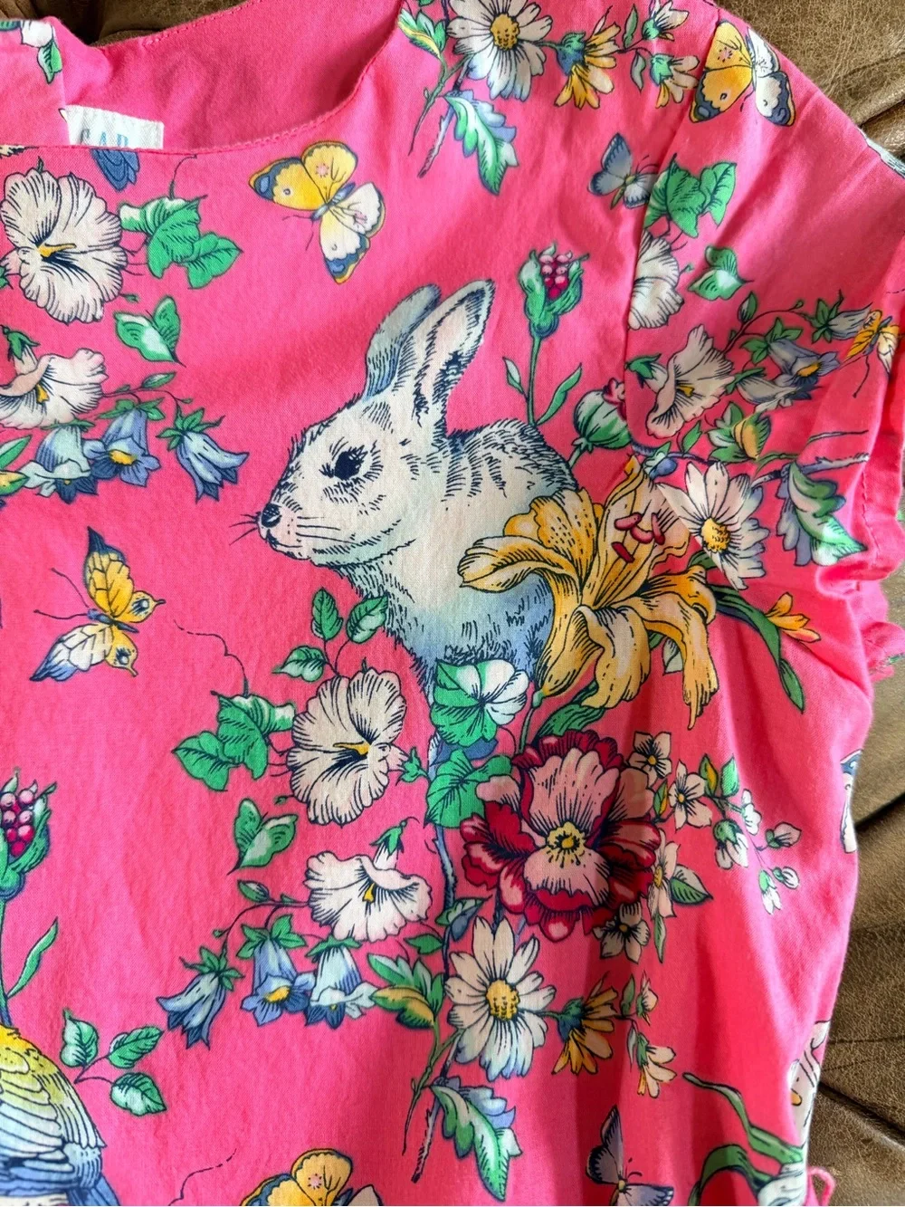 Gap x Sarah Jessica Parker Dress Girls Medium 8 Pink Bunny Floral Bird Tulle